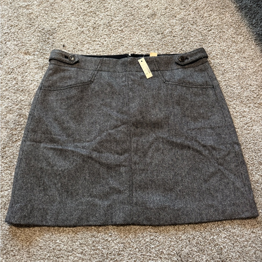 Madewell Charcoal Mini Skirt with Button Accents